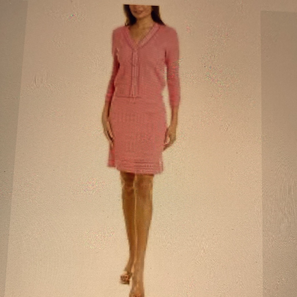NWT SET NANETTE LEPORE Pink Cardigan Sweater skirt set